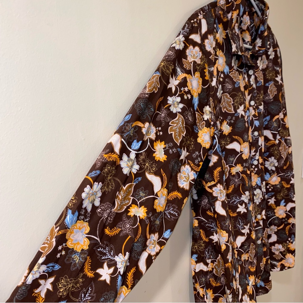 Land’s End Blouse - Woman’s Size 22W - Browns & Oranges. Beautiful!! - Picture 2 of 15